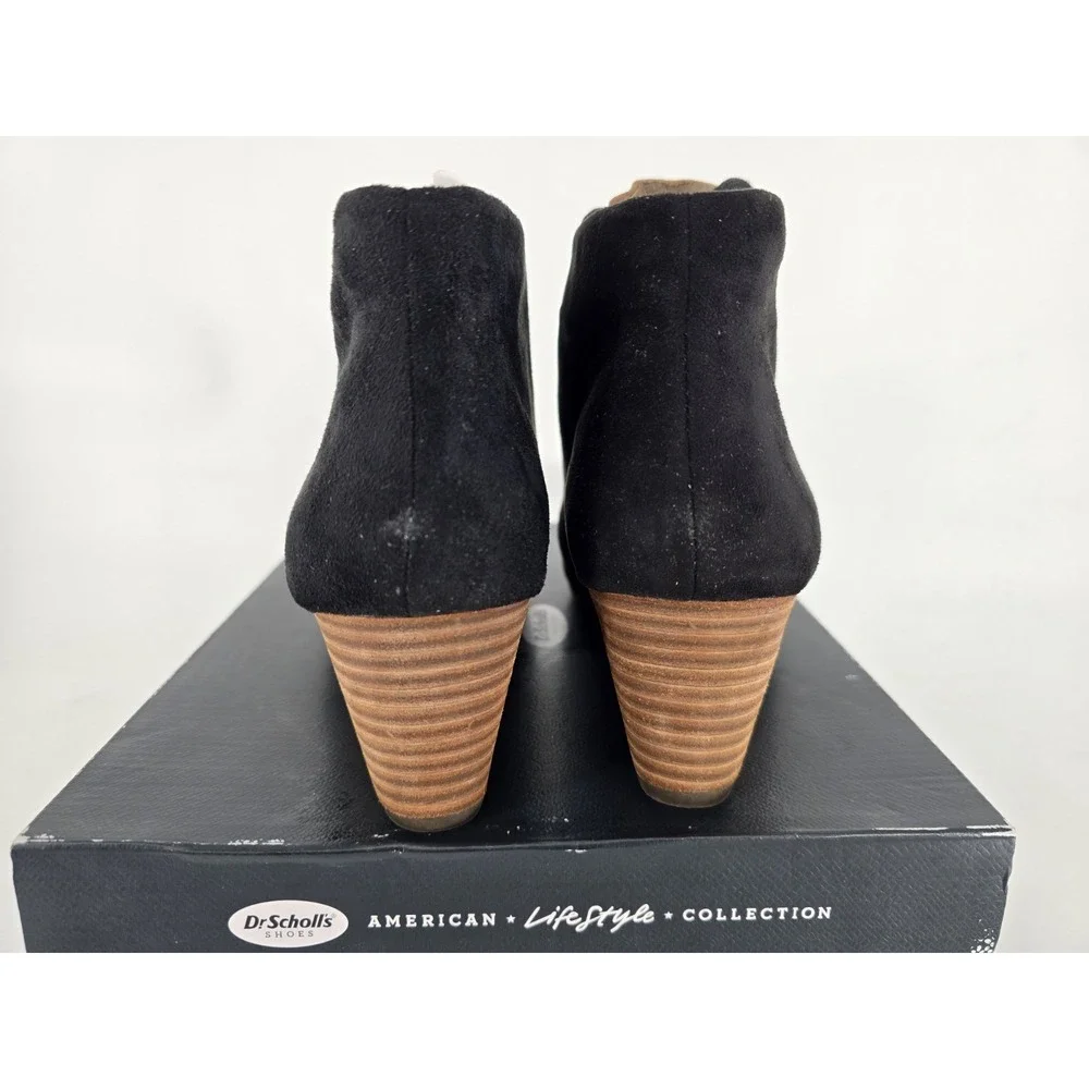 Dr Scholls Shoes Womens 6 M Dakota Wedge Heels‎ Ankle Booties Black Velvet